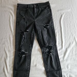 American Eagle Outfitters Black Ripped Skinny Jeans